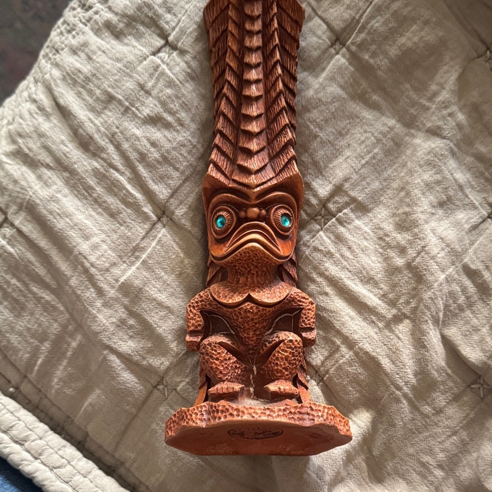 Coco Joe’s 1981 Handcrafted Brown Tiki Statue